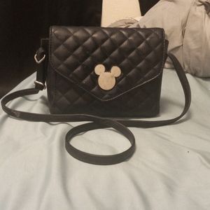 Micky mouse long strap black purse